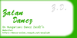 zalan dancz business card